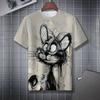Sommer Herren Freizeit Mode Kreativ Lässig Täglich T-Shirt Locker Lässig T-Shirt 3D Digital Farbe Gedrucktes T-Shirt