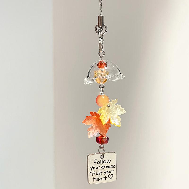 Jellyfish Star Lucky Leaf Wind Chime Keychain & Phone Lanyard Pendant