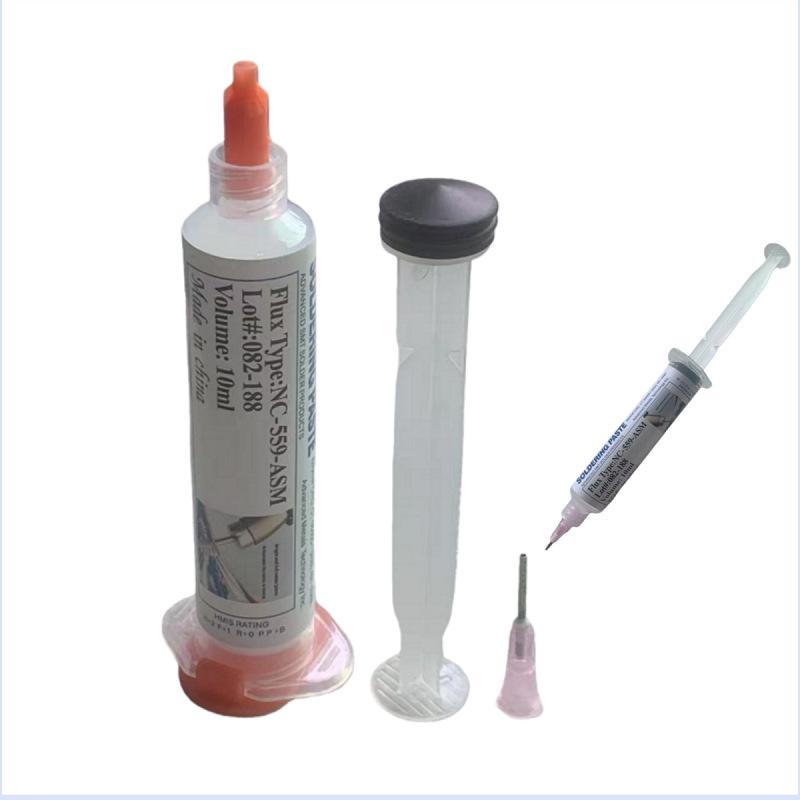 Premium NC-559-ASM 10cc BGA Solder Paste No-Clean Syringe with Plunger Needle