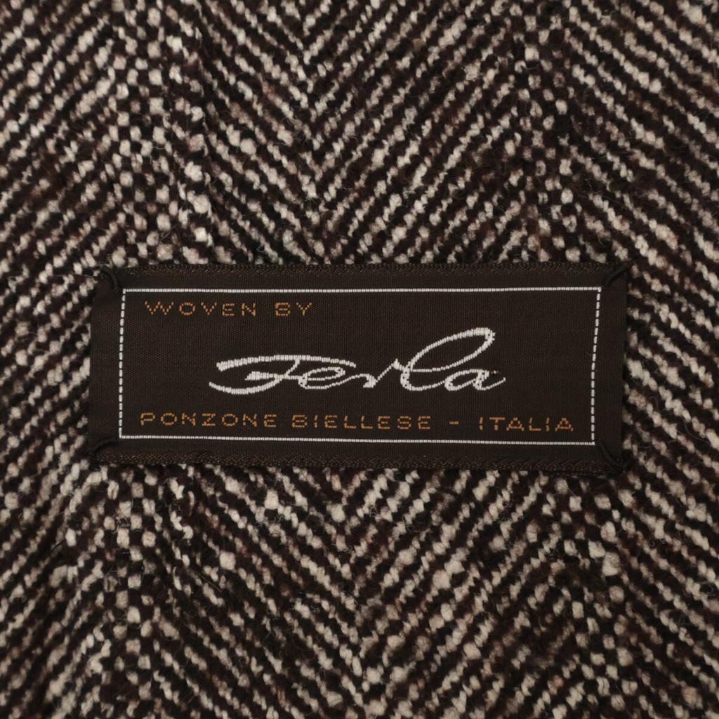 TOMORROWLAND [FERLA] Brown Silk-Wool Blend Herringbone Jacket Coat 50 BrownUsed