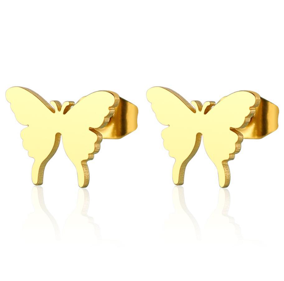 Korean Style Sweet Butterfly Earrings: Simple, Versatile Stainless Steel Ear Bone Studs