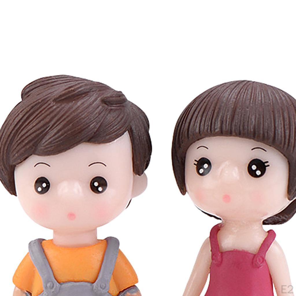 1 Pair Adorable Lovers Couples Ornament Micro Dollhouse Decor