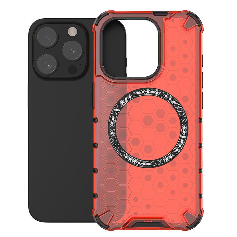 

Роскошный прозрачный чехол Magsafe с магнитной беспроводной зарядкой для iPhone 15 14 Plus 13 12 11 Pro Max, противоударный, с полной защитой iPhone 11 красный