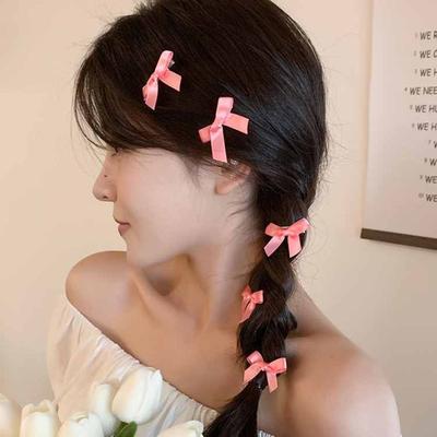1PC Sweet Bow Hairpin Ribbon Multicolor Barrette Headdress Bowknot Hair Clips  Girls
