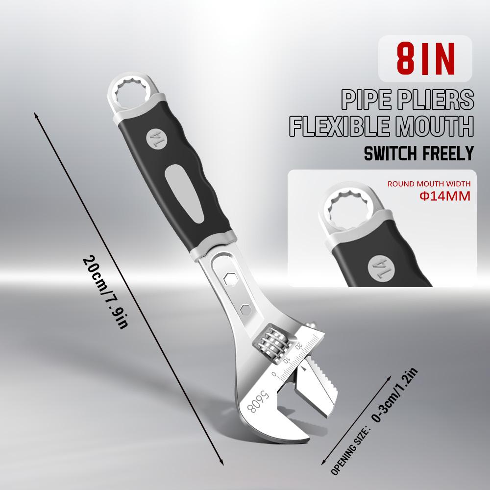 

AIRAJ 8/10/12inch Adjustable Wrench Water Pipe Pliers Multi-Function Adjustable Spanner Clamp Large Opening Plumbing Hand Tools