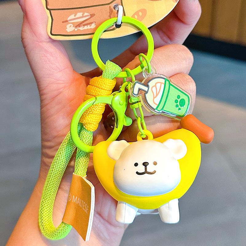 Line Puppy Games Keychain Baseball Badminton Cute Cartoon Backpack Pendant Couple Keychain