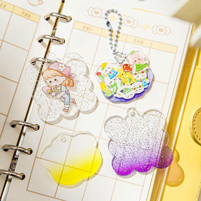 DIY Goo Card Plate Sticker Acrylic Sparkling Guka Material Cartoon Laser Scrapbook Deco Sticker Cute Stationery Accessories