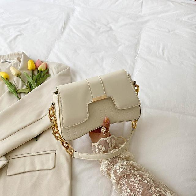 Torebka damska Modna, wszechstronna, skórzana torba typu Crossbody na jedno ramię z łańcuszkiem i klamrą Torebki dla kobiet Designer Luxury