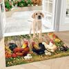 C1P Chicken Pattern Kitchen Rug Non-Slip Door Mat Pop Design Bathroom Rug Bath Mat Carpet for Home Sink Laundry Decoreeree