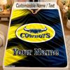 Flannel BlanketNorth Queensland Cowboys Custom Name Text Personalized Soft Warm Throw Blanket Home Decor Gift
