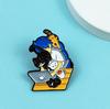 Creative Cartoon Cat Brooch: Cute Metal Badge for Office Style