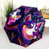 Colorful Husky pattern, automatic folding umbrella, portable and foldable design, 8 ribs, a Christmas or birthday gift.
