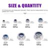 250Pcs Nylon Lock Nut 3/4/5/6/8/10/12mm Nylon Insert Nut Stainless Steel Hexagon Self Locking Nut Assortment Kits