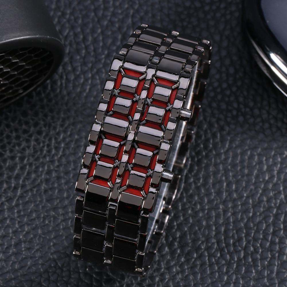 Fashionable Steel Band Couple Bracelet Watch LED Lighting Electronic Wristwatch (#2)