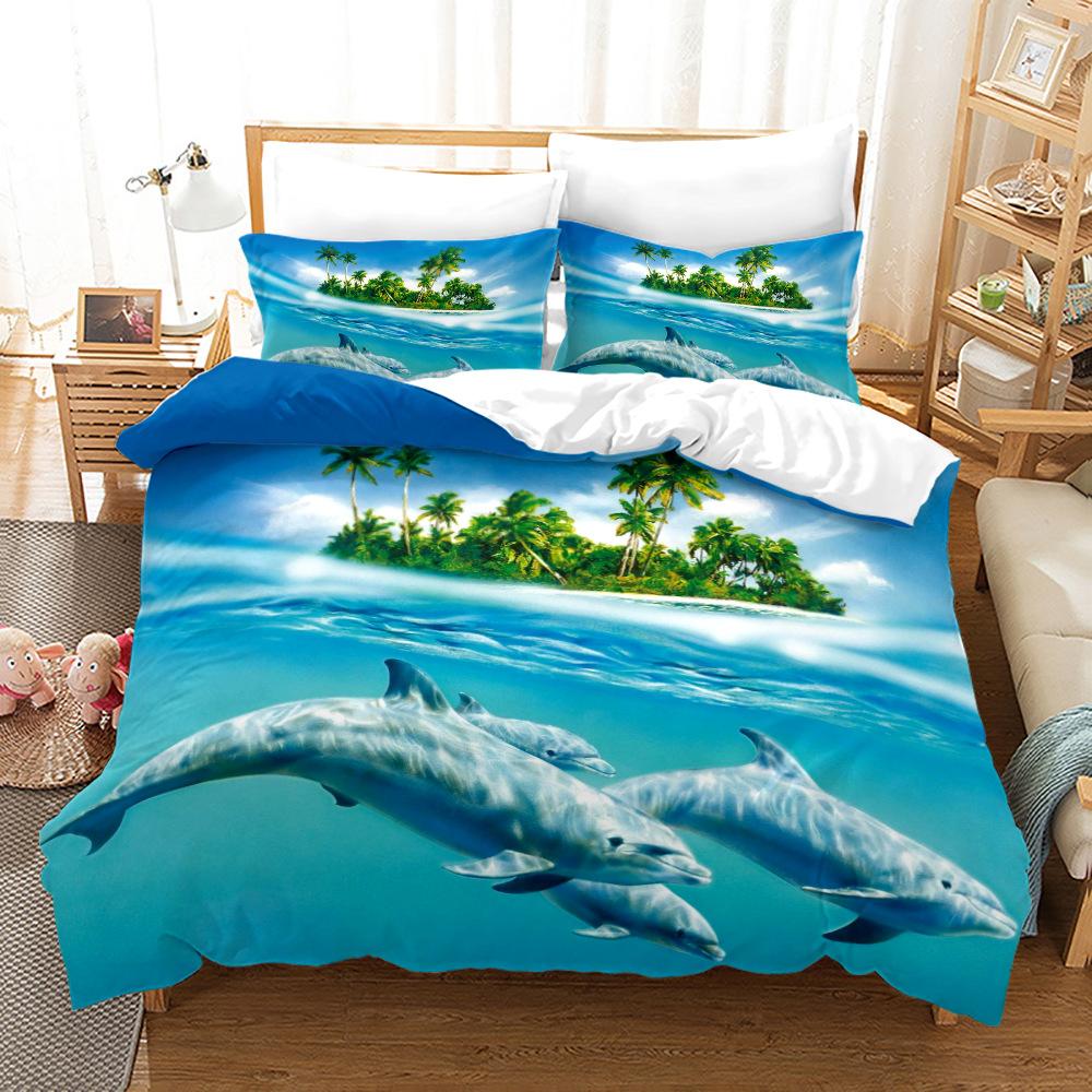 Underwater World Bedding Set Beautiful Soft Washable Comfortable Duvet Cover Set King Queen Twin Single Size for Bedroom Decorat