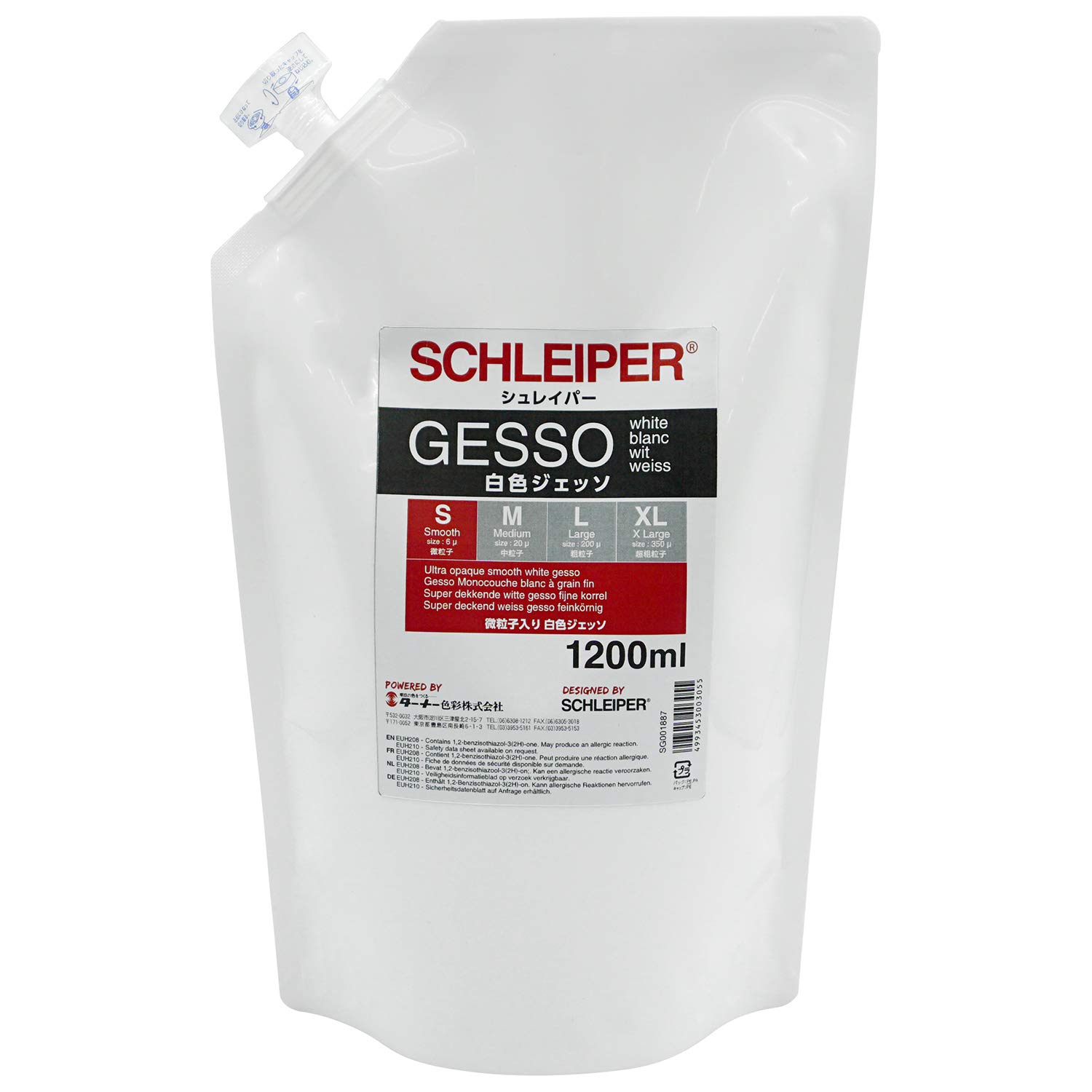 

Turner Color Gesso Schleiper Gesso White S Мелкие частицы SG120887 1200 мл белый