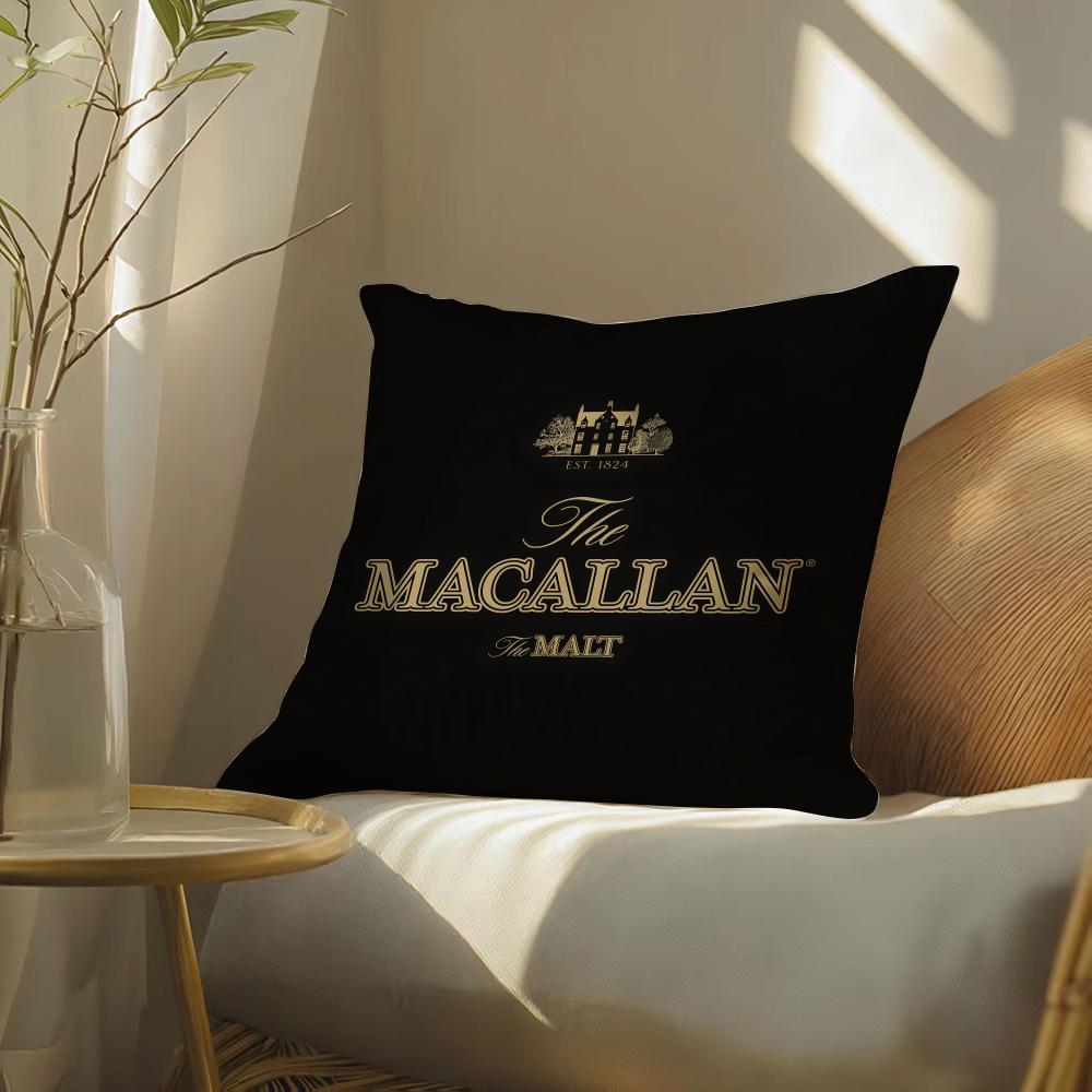 M-Macallanns W-Whiskey Cushion Cover Soft Short Plush Pillow Cover Smooth Cozy Texture Aesthetic Cushion Case Home Decor