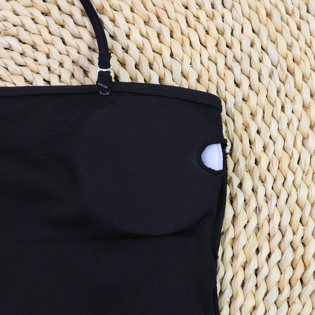 Grote Maten 2024 Dames Effen Kleur Bandeau Badpak met Afneembare Bandjes - Sexy, Gerimpeld, Eendelig