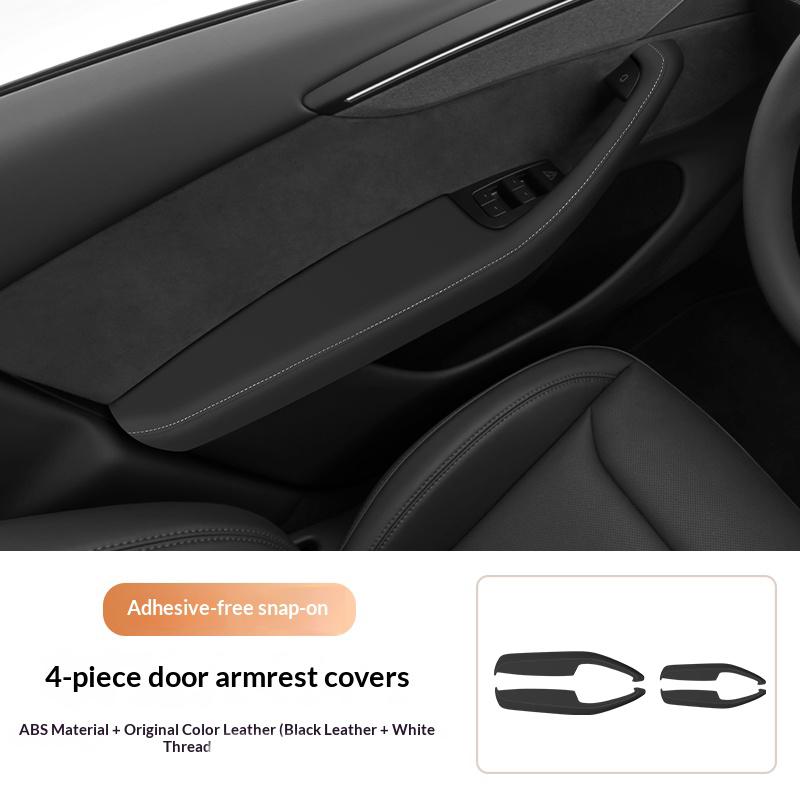 2026 for Tesla Juniper Model 3/Y Highland Rear Air Vent Cover Center Console Leather Armrest Box Anti-Scratch Car Accessories