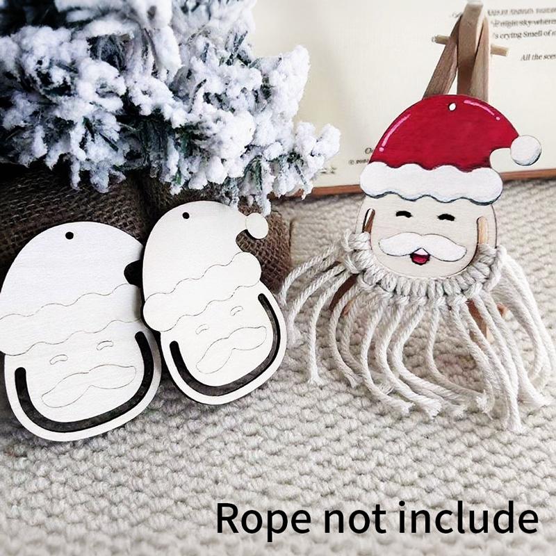 12Pcs Wooden Santa Claus Christmas Ornaments Santa Claus Ornaments for DIY Painting Decorating Birthday Christmas Crafts