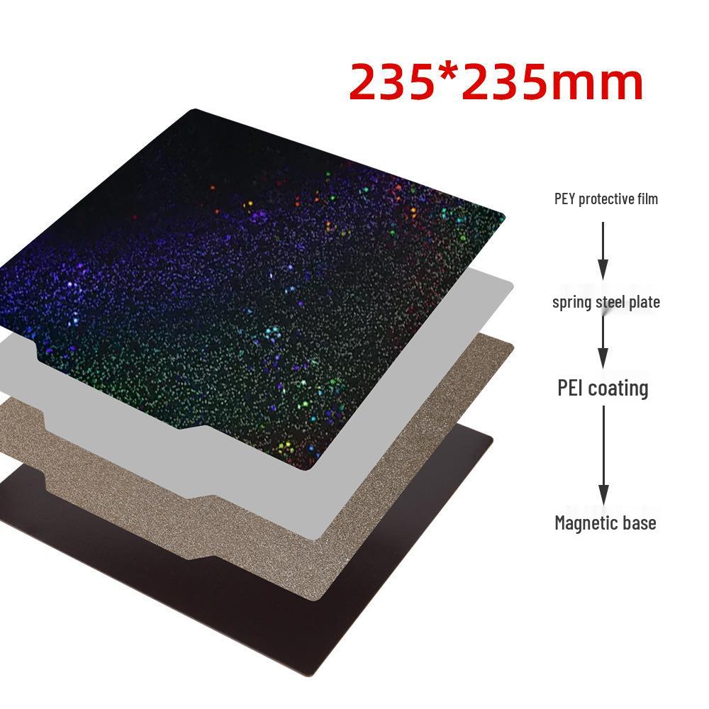 3D Printer Accessories: PEI Spray Coating, Starry Sky Pattern Sticker Film, Double-Sided Spring Steel Plate, Magnetic Hot Bed Platform