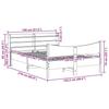 VidaXL Bed Frame with Headboard White 120x200 Cm Solid Pine Wood, Slatted Base, Double Bed Frame, Wooden Bed Frame 3307048