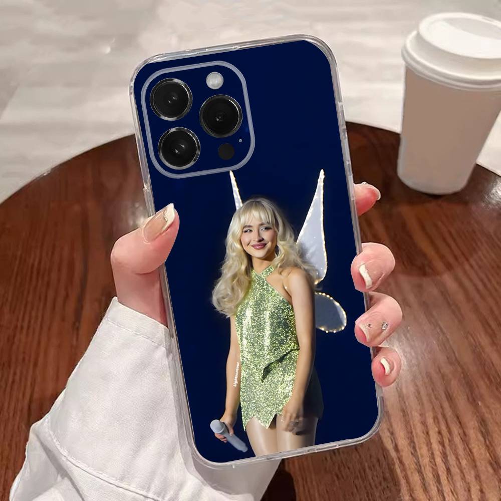 

Чохол для телефону співачки S-Sabrina C-Carpenter Для iPhone 17,16,15,14,13,12,11 Plus,Pro,Max,XR,XS,Plus,E,SE4,Mini Прозорий чохол iPhone15promax