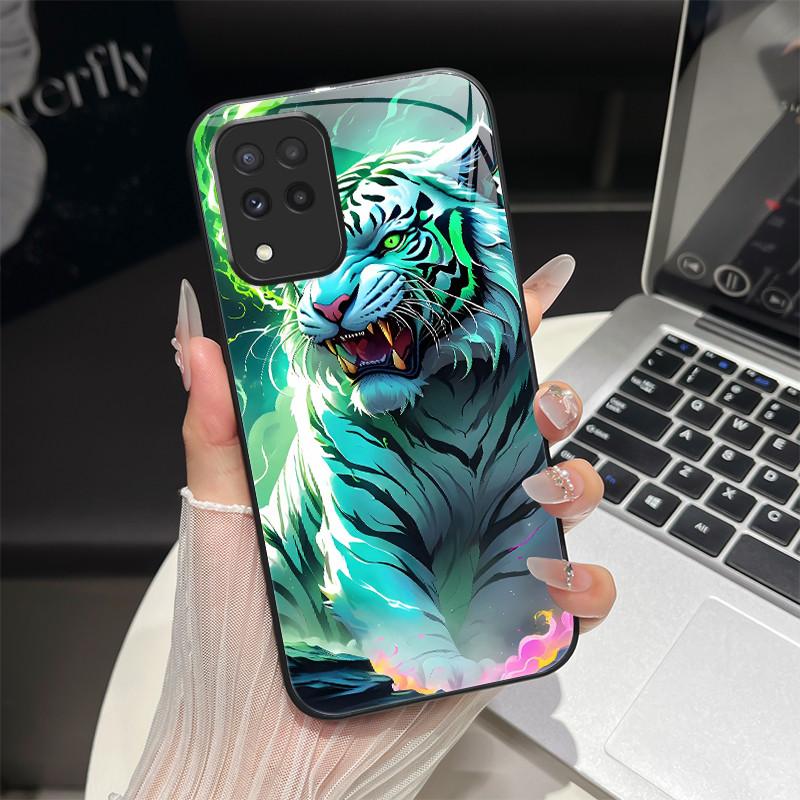 For Samsung M33 M53 Phone Case Trendy Fantasy Design Tempered Glass Hard Bumper For Galaxy M 33 M 53 Full Protection Back Covers