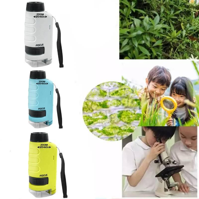 Microscópio Óptico Portátil de Alta Definição Kit Científico Educacional Para Crianças