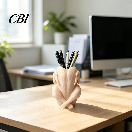 Gift For Students And Teachers Chicken Pen Holder, Cute Rooster Desk Organizer for Pens Makeup Brushes, Handmade Storage Large Capacity Stand