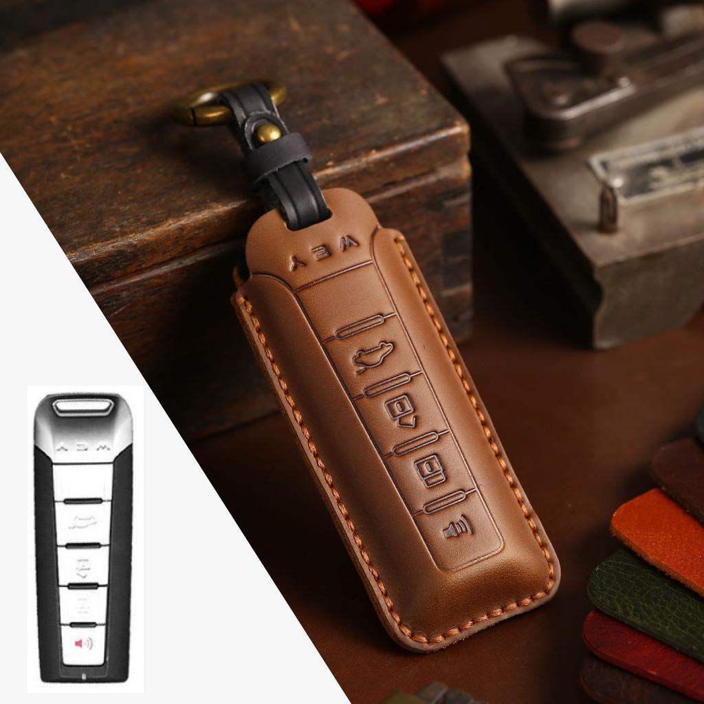 Suitable for Great Wall Wei Pai key bag WEY Wei Pai vv5 vv6 key set vv7 P8 leather key bag shell ring