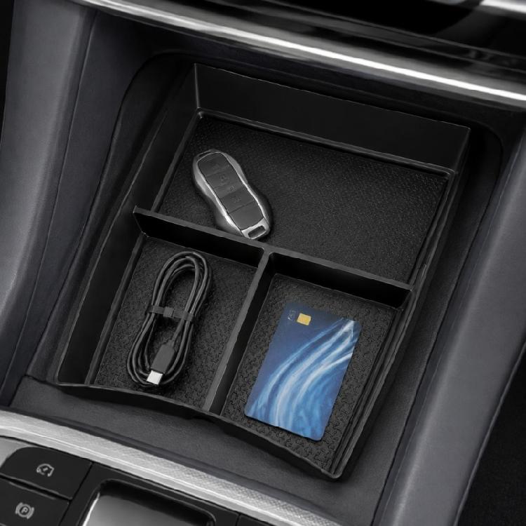 Lower Console Tray Insert for Car Storage, Sectioned Console Bin with Grip Pattern for Phone, Cards, Coins, and Small Items for Daily Use