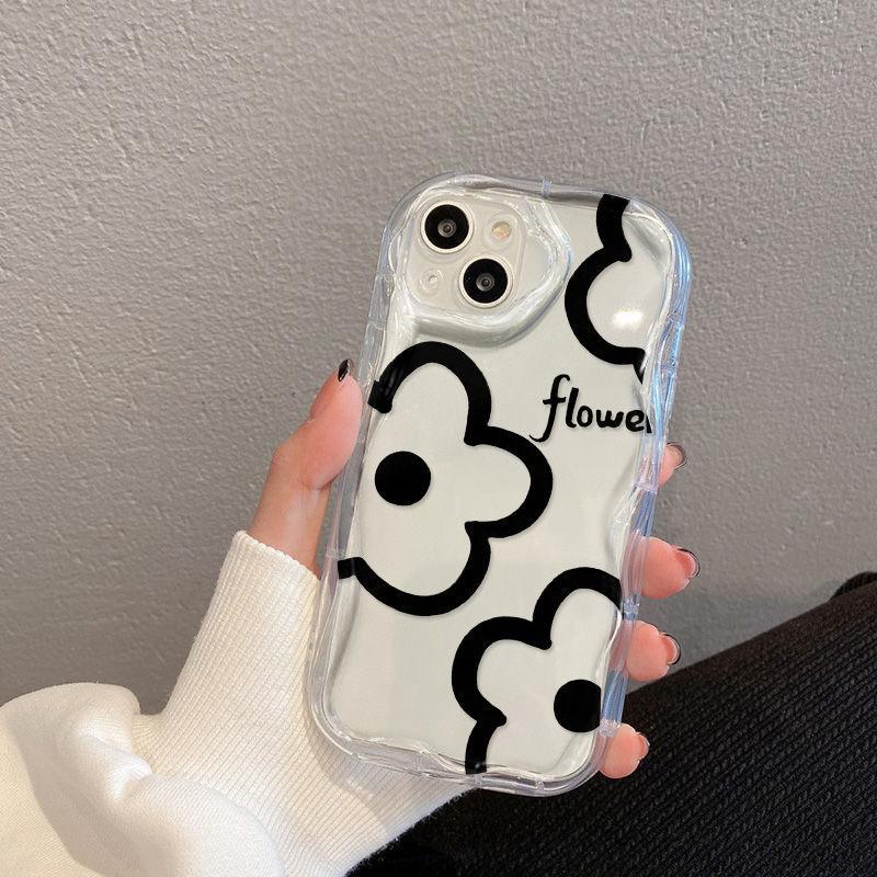 Cream flower applies to iPhone17 mobile phone case Apple 16promax all-inclusive 12/13 protective case 14 simple