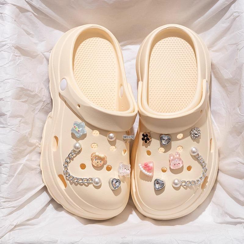 Women's Chunky Height-Boosting Odor-Resistant EVA Beach Sandals - Trendy Summer Baotou Slippers