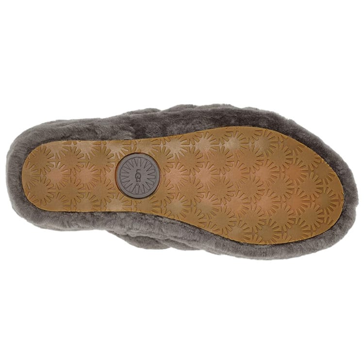 UGG Fluff Yeah Slide Thick Sole Gray Slippers Women's 1095119-CHRC