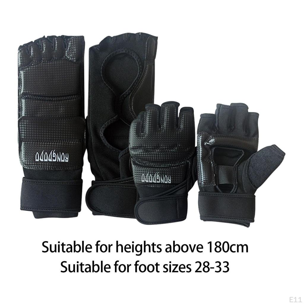 Boxing Gloves Fight Training Mitts Half Finger Hollow Palms PU Leather Durable Mma Punch Bag