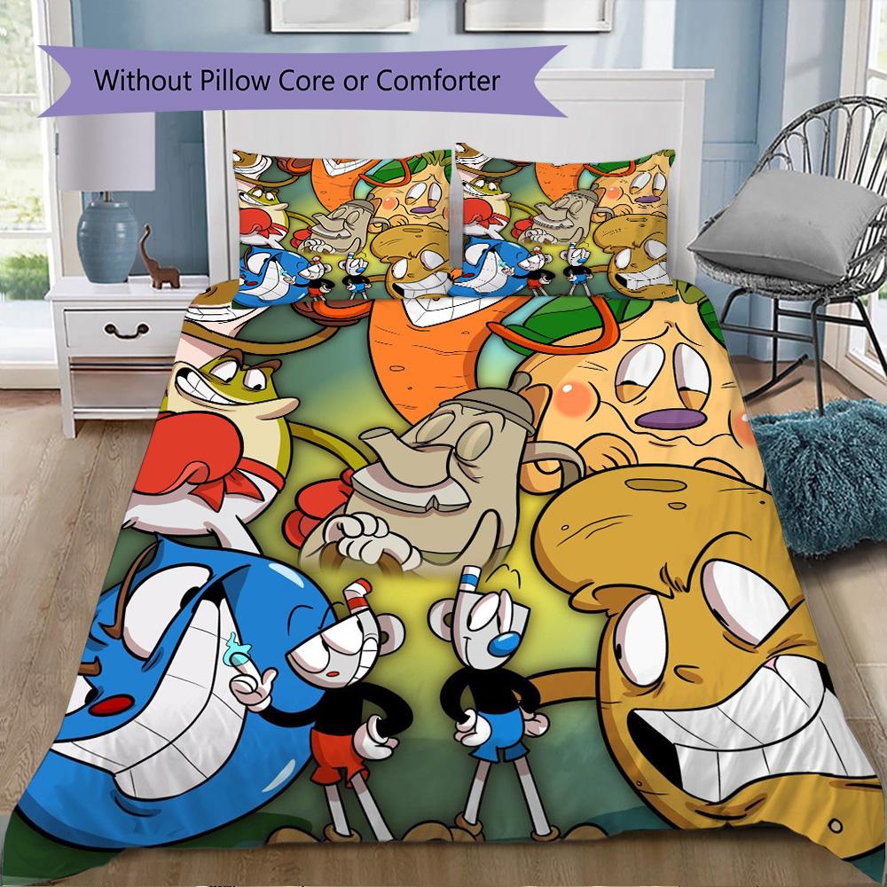 Anime Theme Pattern Bedding,Quilt Set Quilt Cover Pillowcase Home Birthday Gift (1*duvet cover+2*pillowcase,without core)XSJT0917293