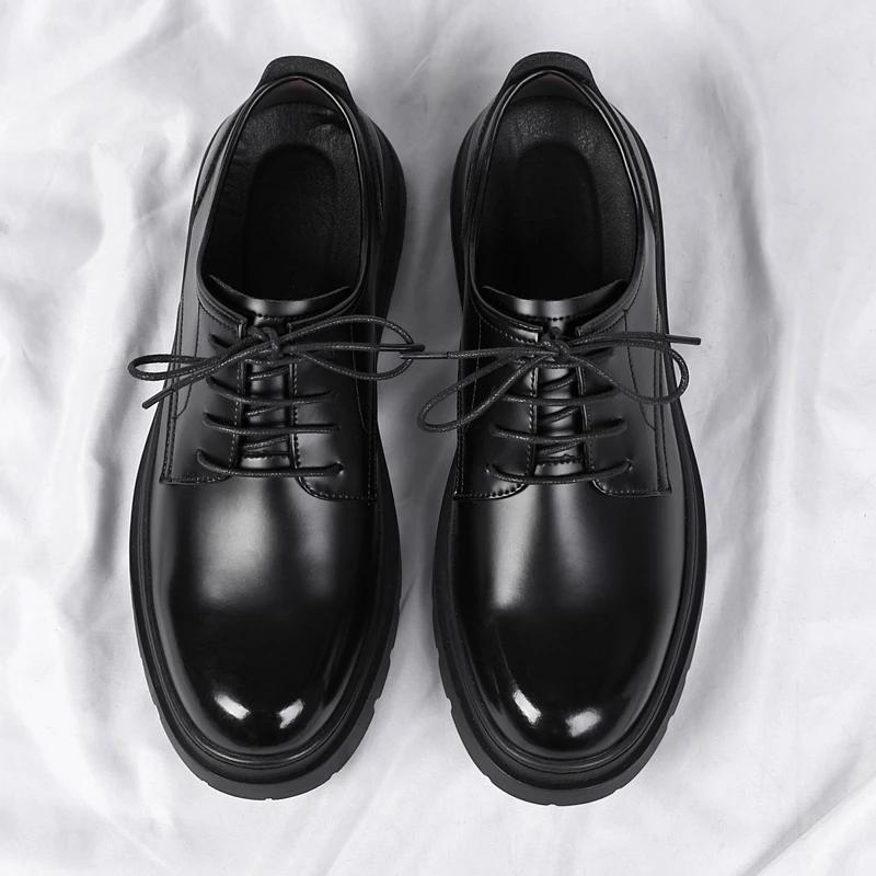 Fashion New Arrival Mens Leather Oxford Shoes Thick Bottom Casual Shoes British Style Male Business Shoes Formal Dress Footwear Sneakers