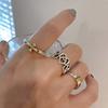 Graffiti Retro Love Niche Design Hollow Personality Punk Hip Hop Cold Trendy Cool Female Index Finger Ring