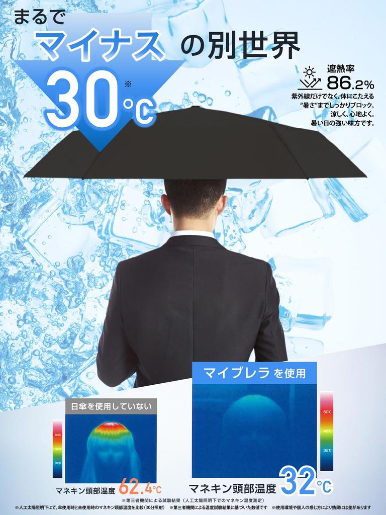 Leichter Sonnenschirm wie ein kühler Regenschirm für UV Vollautomatisch Geeignet für beides Sonne und Perfekt für und BOOMIE MyBrella [Fühlt sich -30°C an Männer] 100%