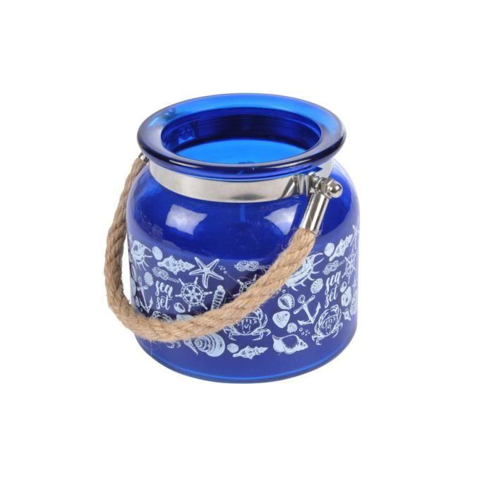 Bougie - Marque - Modèle - Brise Marine - Verre - 32h De Combustion - Bleu