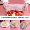 100Pcs Disposable Children Shower Cap For Hair Elastic Mesh Shape Plate Plastic Wrap Cover Food Grade Food Cover