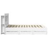 White Storage Bed Frame 150 x 200 cm Particleboard