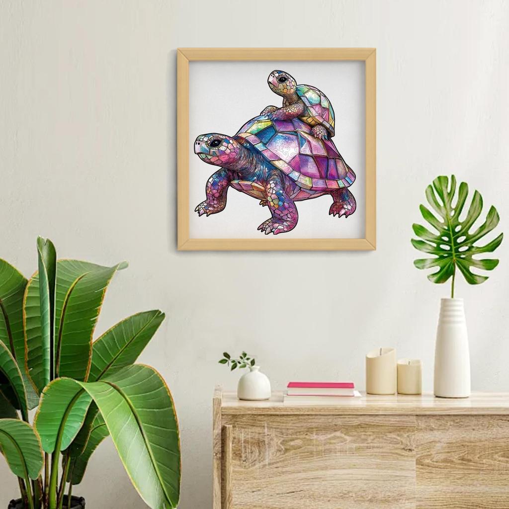 Grenzüberschreitendes unregelmäßiges Schildkröten-Holzpuzzle - Dekompressions-Geschenkspiel