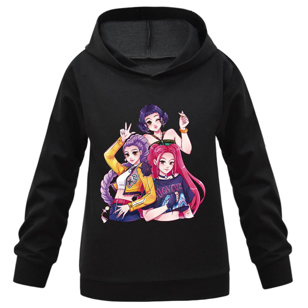 Kids Girls Anime Cartoon K-POP Rumi Zoey Mira Printed Casual Long Sleeves Sweatshirt Hoodies