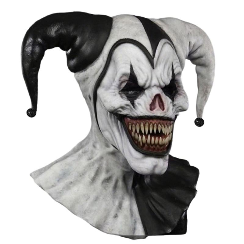 Eye Catching Full Head Clown Mask for Adults Halloween Cosplay Adjustable Eye Holes Latex Party Costume Prop