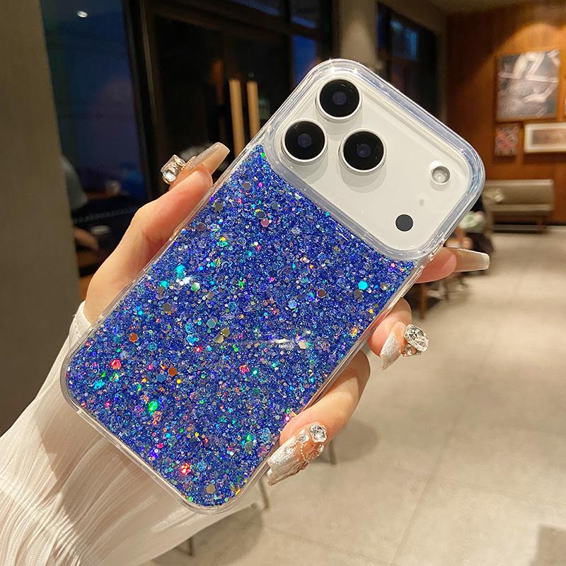 Luxury Glitter Sequins Clear Phone Case for IPhone 17 Air 16 15 14 13 12 Pro Max Transparent Epoxy Silicone Back Cover Capa