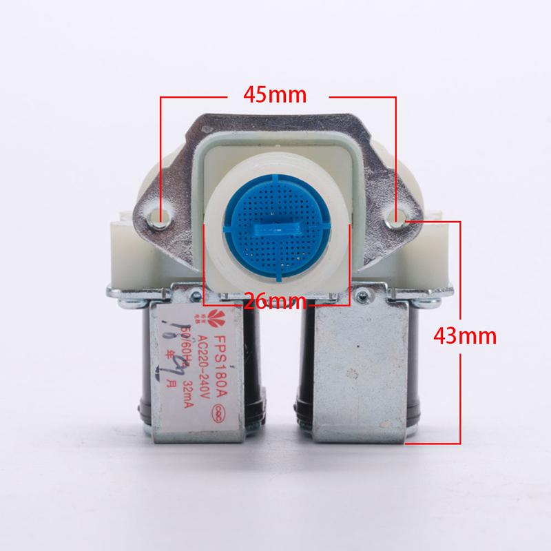 FPS180A AC220V General Washing Machine Double Inlet Water Valve Home Electrical Appliance Workmanship Washer Replacement Parts
