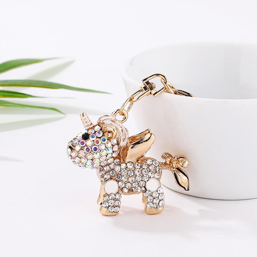 Creative Unicorn Rhinestone Keychain Charm