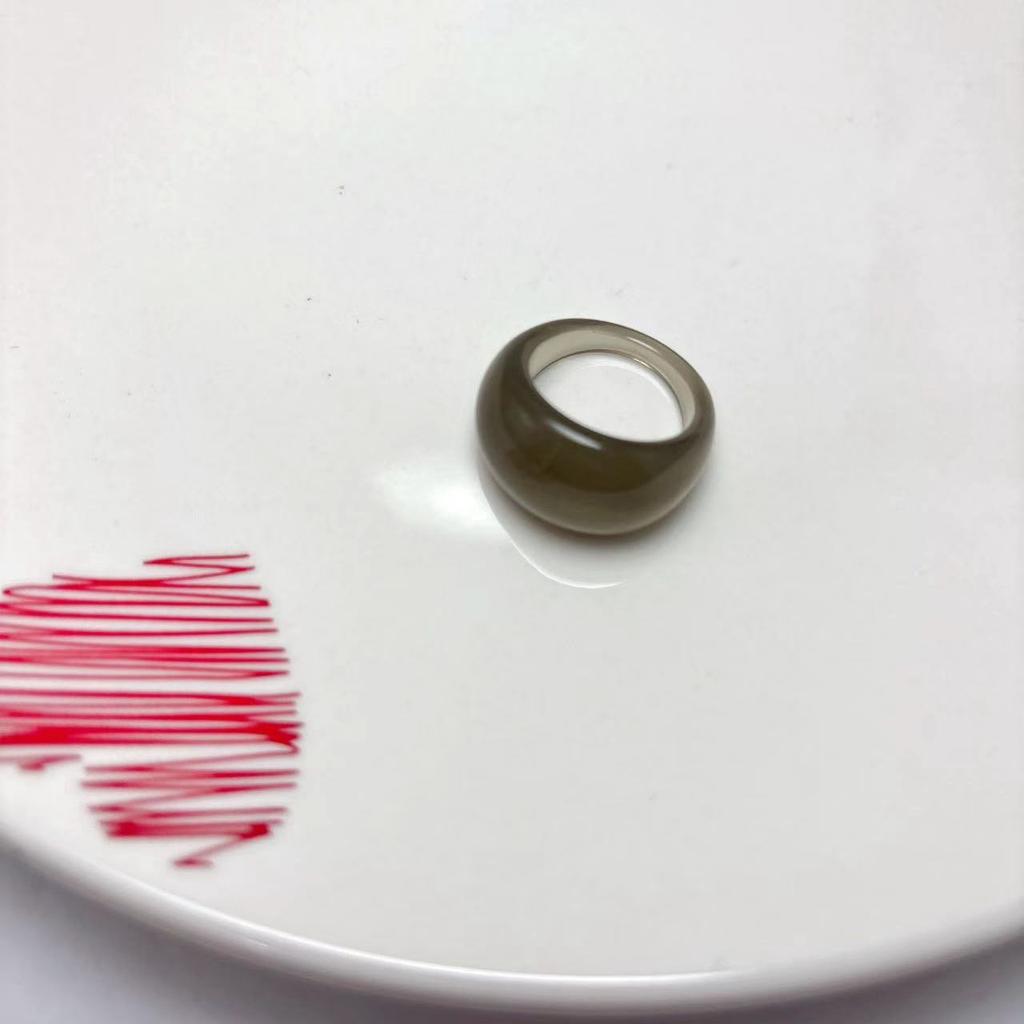 Glossy Transparent Resin Rings Set For Women Mix Color Simple Personality Jewelry Party Gifts